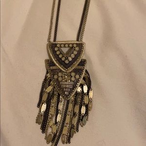 Silver long necklace